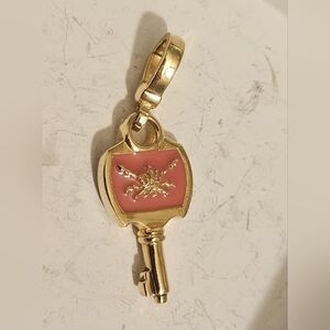 Juicy Couture Pink Green Gold Key Charm Spider Double Side Rare Limited Edition